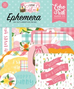 1 paquete de piezas efímeras de papel Echo Park I LOVE PASTER (LEA205024) - Imagen 1 de 3