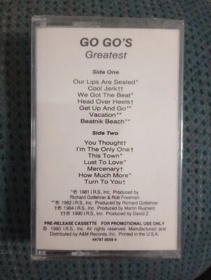 Go Go's Greatest Sealed Cassette Pre Release Promo 1990 IRS A&M Records - Image 1 of 3