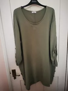 Cerulean by Black Diamond Ladies Dress Khaki Button Accents Green /Size 2XL - Picture 1 of 11