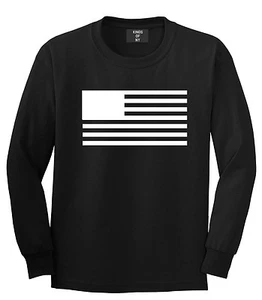 Kings of NY Black Flag Long Sleeve T-Shirt War USA Hot America Stripes Stars NYC - Picture 1 of 4