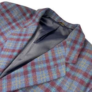 VTG Gap Men's Flannel Wool Blend 3-Button Blazer Blue/Red Plaid • Medium - Picture 1 of 10