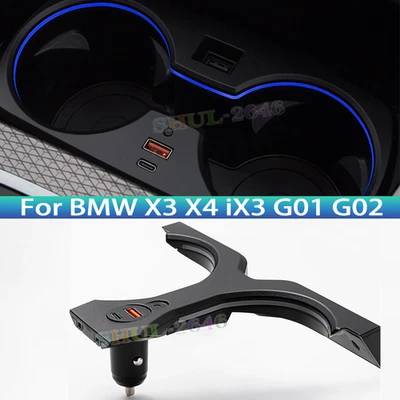 11 Colors Car LED Water Cup Holder Lamp Ambient Light For BMW X3 X4 iX3 G01 G02 - Image 1 of 4