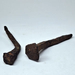 2 Large Ancient Iron Nails - Authentic Relics - Roman Empire - FREE SHIPPING - Picture 1 of 6