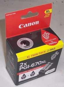 2 x Cartuchos Canon genuinos 670XL PGBK negros (paquete doble) para TS9060, MG7766+ - Imagen 1 de 1