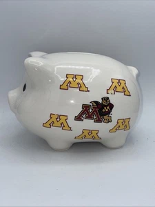 Vintage University of Minnesota Golden Gophers Keramik Sparschwein - Bild 1 von 7
