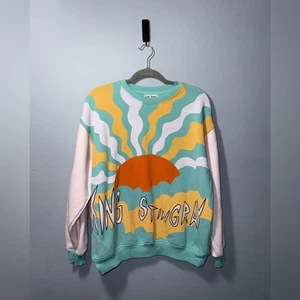 Cotton on x King Stingray Women’s Colorblock Graphic Sweatshirt Medium EUC indie - Picture 1 of 9