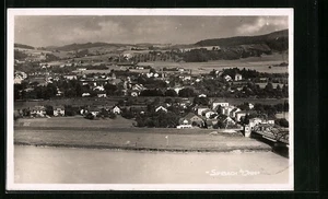 Simbach a. Inn, Ansichtskarte, Gesamtansicht mit Uferpartie - Picture 1 of 2