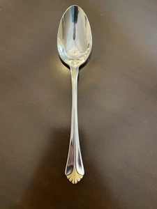 Towel Silver Santa Barbara Serving Spoon Gold Accent 8-1/4” - Picture 1 of 4