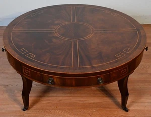1930s Weiman English Regency Flame Mahogany inlaid Coffee Table - Picture 1 of 10
