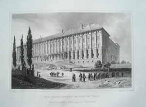 Prag Praha Czerninsche Palais Tschechien Ceska echter alter Stahlstich 1842 - Picture 1 of 1