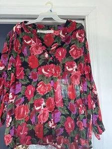 Alissia Sport Floral Front CottomWomen's Blouse Size 22/24 Boho - Picture 1 of 6