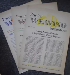 Lot of 3 Practical Weaving Suggestions Lily Mills Co. Atwater Allen Gallinger - Picture 1 of 5