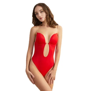 Backless Push Up Bra Plunge Thong Full Body Shaper Suit For Evening Dress 32-42 - Picture 1 of 47