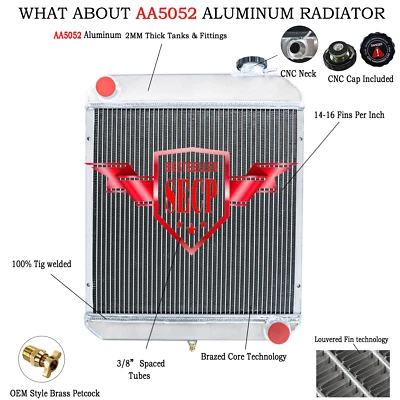 4-Row Aluminum Radiator For Chevrolet C10 C20 C30 K10 K20 Suburban L6 1960-1966. Foto 1 de 4