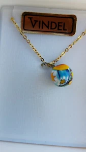 22ct GOLD PLATED ROUND ENAMEL BALL PENDANT, 9mm, diameter, wide assortment - Picture 1 of 3