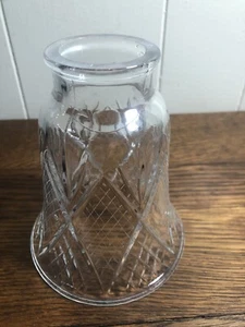 VTG Cut/Etched Ceiling Fan/Lamp Light Shade 2" Fitter 5" Tall DIAMOND PATTERN - Picture 1 of 4