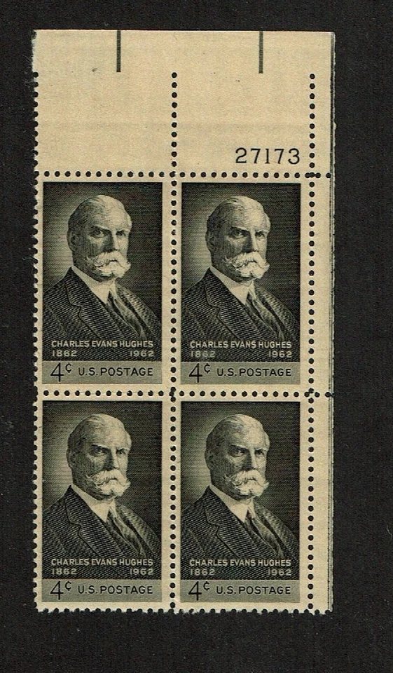 1962 U.S Commem 4c Chas E Hughes  Plt #Blk of 4  Sc#1195 M/NH/OG/Pristine - Image 1 of 1