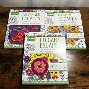 3 Crayola adult coloring books NEW Whimsical Elegant & Patterned Escapes Hallmar - Picture 1 of 8