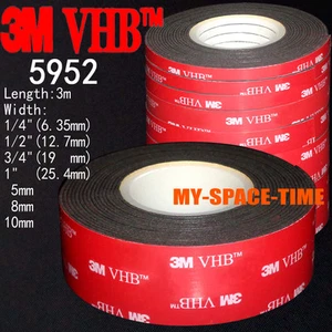 3M VHB #5952 Double-sided Acrylic Foam Adhesive Tape Automotive 3 Meters Long  - Picture 1 of 9