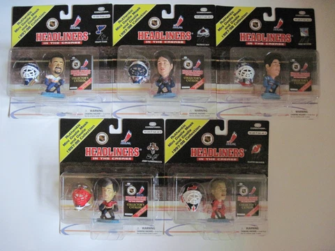 NHL Corinthian Headliners In The Crease 1997-98 Complete Goalie Set of 5 w/ Mask Cover