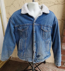 Vintage XL 80's Levis Sherpa Blue Jean Jacket 70609-0214 Made In USA - Picture 1 of 10