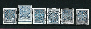 EIRE - IRELAND 1923  6 x CELTIC CROSS 3d.Blue - SG 76 - Shades -  Used (#2) - Picture 1 of 1