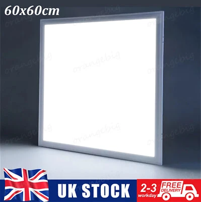 Office Ceiling Suspended Recessed Surface Mounted LED White Panel Light 595x595 - Image 1 of 4