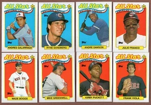 1989 Topps All Stars (8) 386 387 Sandberg 391 Dawson 398 399 Boggs 402 403 406  - Picture 1 of 2