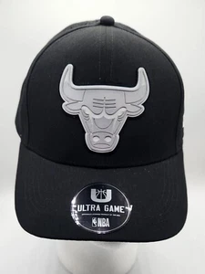 Chicago Bulls NBA Ultra Game Snapback Hat Cap Black w/ Grey Bull Logo NEW - Picture 1 of 5