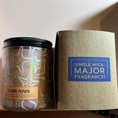 Bath & Body Works Island 木瓜星鱼单芯蜡烛全新带盒罕见尺寸 — 第 1/3 张图片