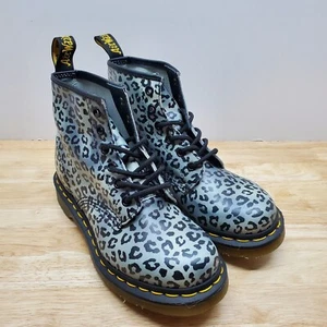 Dr. Martens AirWair 101 Damen-Kampfstiefel mit Leopardendruck Leder Größe 6 - Bild 1 von 11