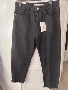 Brave Soul Ladies Black Cropped Jeans Size 18 Brand New - Picture 1 of 1