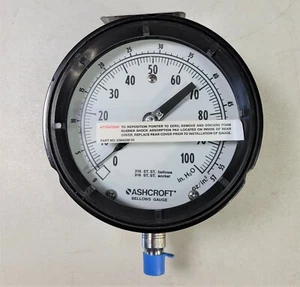 Ashcroft 451188SS02LXNH100IW Low Pressure Bellows Gauge, 0-100 Inch W.C. 4.5" - Picture 1 of 10