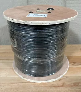 Core Cable RG58U solid black 1000' feet coax cable 95% bare copper braid 20awg - Picture 1 of 5