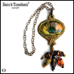 gioiello collana donna pendaglio pendente perle art deco nouveau liberty vintage - Picture 1 of 24