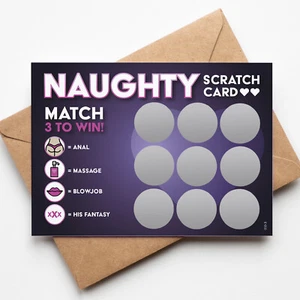 Naughty Scratch Card | Rude Gift for Him | Christmas | Valentines Day | Birthday - Picture 1 of 12