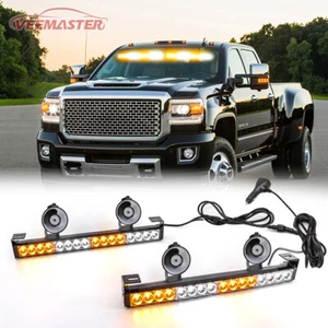 2 in1 LED Strobe Emergency Windshield Light Bar Flshing Warning Traffic Advisor  - Picture 1 of 18
