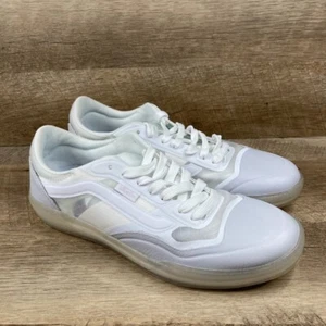 VANS Ave Leather White/White Skate Shoes Pro Low Authentic Mens 8 Womens 9.5 NEW - Picture 1 of 9