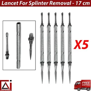 Lanzette für Splitterentfernung Veterinär Chirurgisches Instrument Extraktor Komedon X5 - Bild 1 von 6