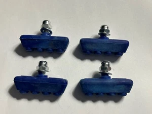 NEW BLUE OLD SCHOOL BMX FREESTYLE BRAKE PADS/SHOES (2 Included) UKAI ARAYA 7X - Picture 1 of 2