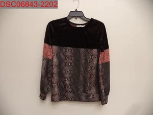 NWOT - Jolt Girls' Black Pink Snakeskin Print Color Block Sweatshirt, Size L - Picture 1 of 9