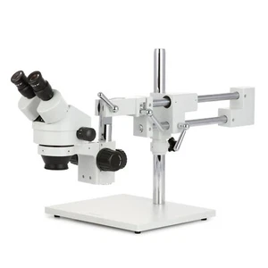 AmScope 7X-90X Binocular Stereo Zoom Microscope with Double Arm Boom Stand - Picture 1 of 11