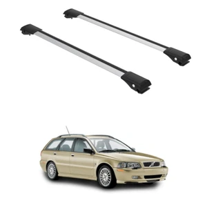 Roof Rack Cross Bars Set to fit Volvo V40 Wagon/Estate 1996-2004 Gray Set - Picture 1 of 14
