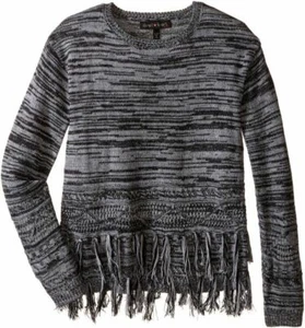 Derek Heart Big Girls' Crew Neck Marled Sweate, Black Beauty/Silver Charm, Small - Picture 1 of 1