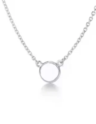 NEW Women's White Gold Filled Karma Circle Necklace,  16-18” - Image 1 of 4