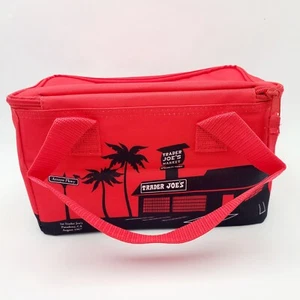 NEW Trader Joes Mini Insulated Red Tote Lunch Travel Bag Limited Edition Joe's - Picture 1 of 8