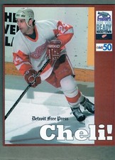 CHRIS CHELIOS "Cheli" Detroit Free Press DETROIT RED WINGS 8x10 Collector Card