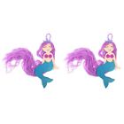 2 Pack Tassel Mermaid Acrylic Girl Child Hair Clips Organizer