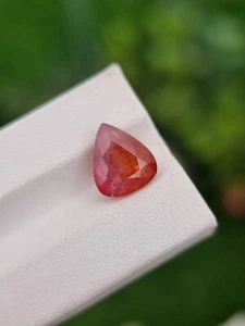 Zafiro Padparadscha natural | Forma de pera | Certificado | Sin tratar | Afganistán - Imagen 1 de 5
