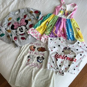 Disney Bundle: Princess Dress, Minnie Sweater, Puppy Tee, Minnie Top Size 2-3T - Picture 1 of 7